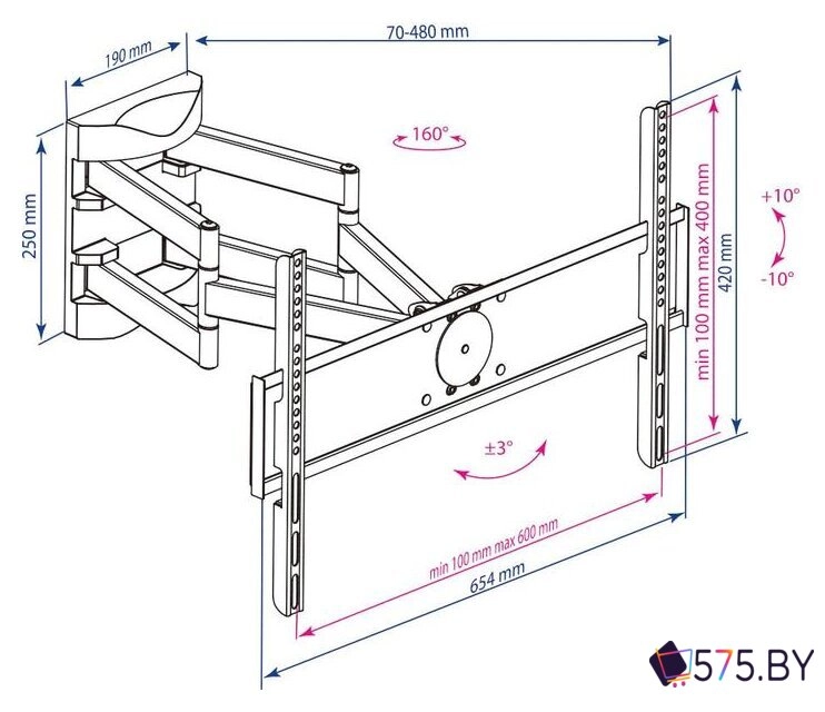 Кронштейн для телевизора Kromax ATLANTIS-55 в магазине 575.by