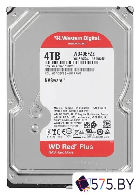 Жесткий диск WD Red Plus 4TB WD40EFZZ в магазине 575.by