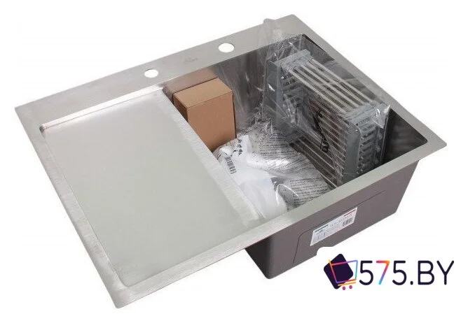 Кухонная мойка Wisent WS-36550-R/GER013 (с сифоном, дозатором и коландером) в магазине 575.by