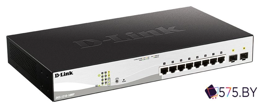 Настраиваемый коммутатор D-Link DGS-1210-10MP/F1A в магазине 575.by