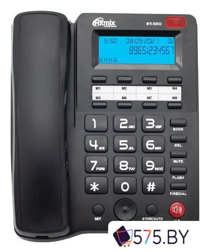 Проводной телефон Ritmix RT-550 (черный) в магазине 575.by