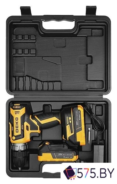 Дрель-шуруповерт Deko DKCD20-Li 085-1123 (с 2-мя АКБ, кейс) в магазине 575.by