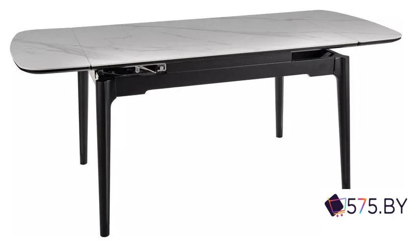 Кухонный стол Signal Sento 120-180/80 (белый лак/черный) в магазине 575.by