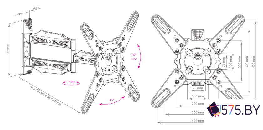 Кронштейн для телевизора Kromax ATLANTIS-40 (белый) в магазине 575.by