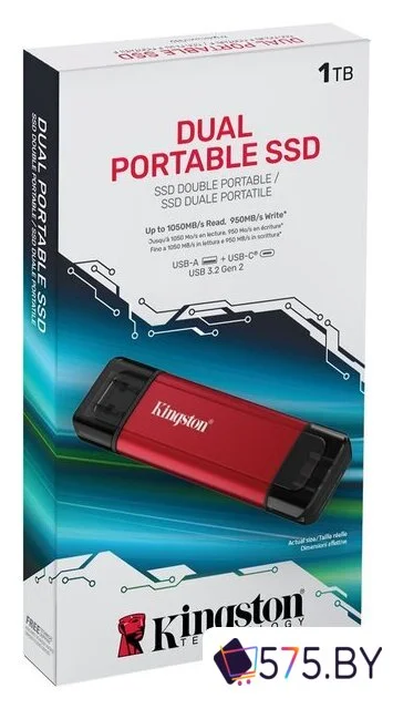 Внешний накопитель Kingston Dual Portable SSD SPSD/1TB в магазине 575.by