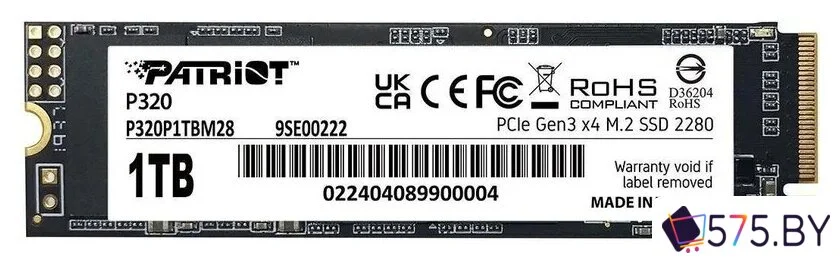 SSD Patriot P320 1TB P320P1TBM28 в магазине 575.by