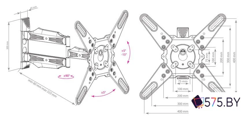 Кронштейн для телевизора Kromax ATLANTIS-40 (серый) в магазине 575.by