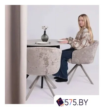 Стул с подлокотниками Мамадома Shelly-R 360 (m04 Grey Beige Lux/капучино) в магазине 575.by