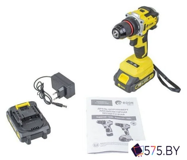 Дрель-шуруповерт Edon Super AD-18BL (с 2-мя АКБ, кейс) в магазине 575.by