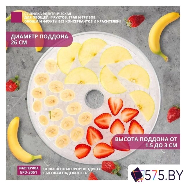Сушилка для овощей и фруктов Мастерица EFD-3051 в магазине 575.by