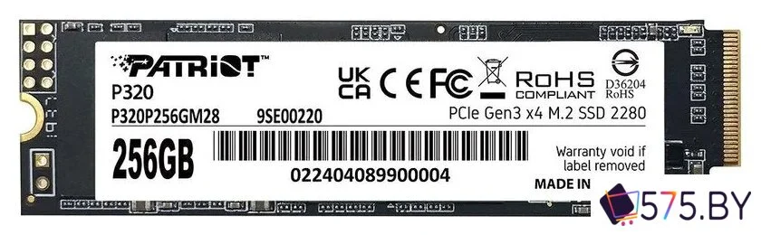 SSD Patriot P320 256GB P320P256GM28 в магазине 575.by