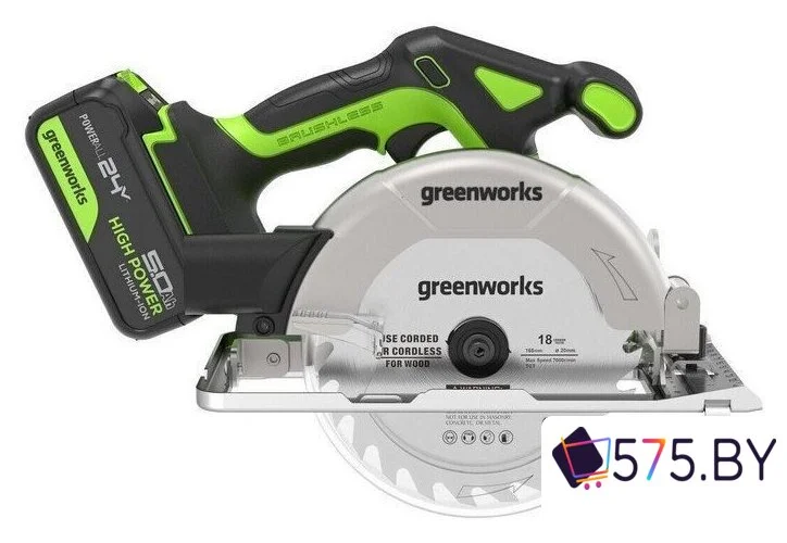 Дисковая (циркулярная) пила Greenworks GD24CS165 1501607CUG (с 1-им АКБ) в магазине 575.by