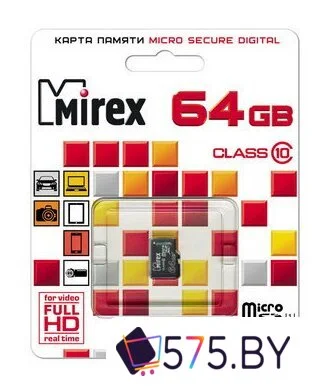 Карта памяти Mirex microSDXC UHS-I (Class 10) 64GB (13612-MC10SD64) в магазине 575.by