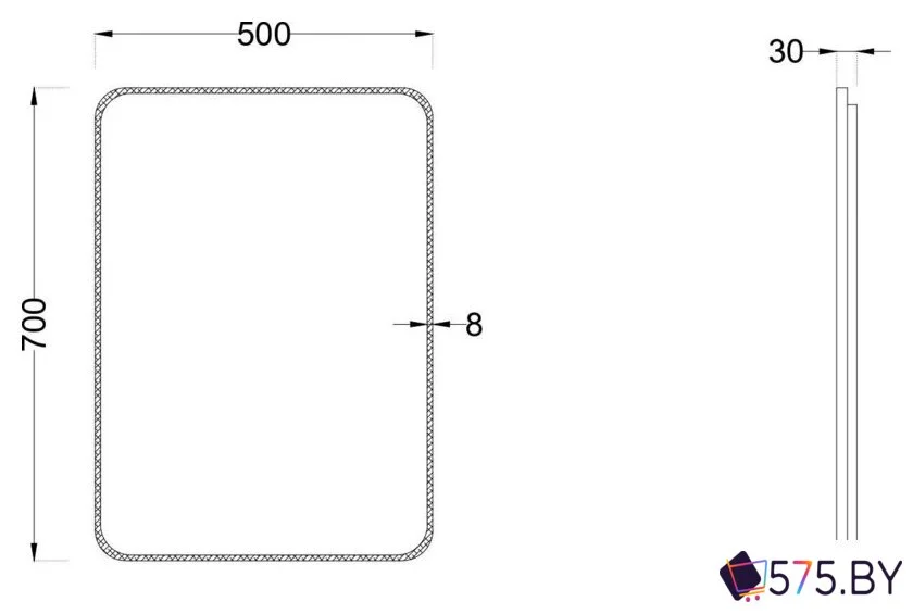Мебель для ванных комнат Roxen Зеркало Simon 510205-50B 50x70 в магазине 575.by