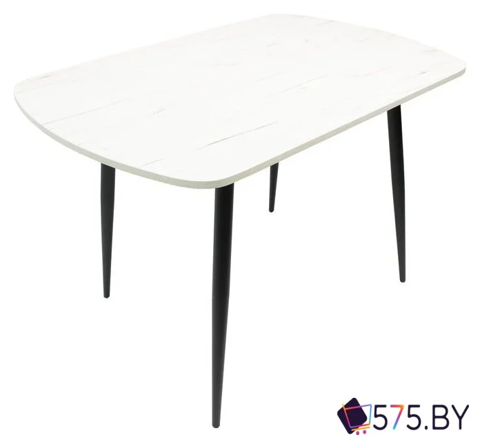 Кухонный стол ВВР ЛДСП (дуб крафт белый/черный конус 110/70) в магазине 575.by