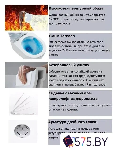 Унитаз напольный Cerutti Bernina CT11133 в магазине 575.by