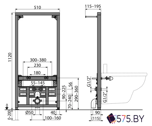 Инсталляция для биде Alcaplast A105/1120 в магазине 575.by