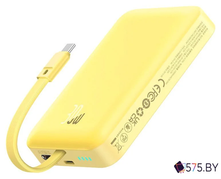 Внешний аккумулятор Baseus Magnetic Fast Charge Power Bank Type-C Edition 30W 10000mAh (желтый) в магазине 575.by