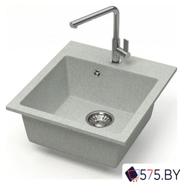 Кухонная мойка MARRBAXX Карельский камень модель 38/Q10 (серый/светло-серый) в магазине 575.by