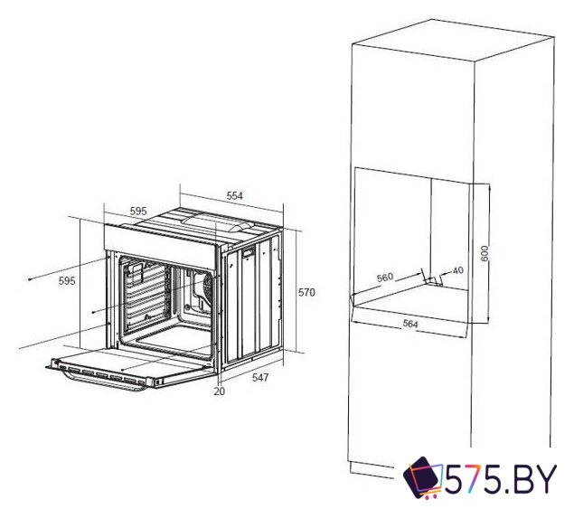 Электрический духовой шкаф ZorG MUN616 WH в магазине 575.by