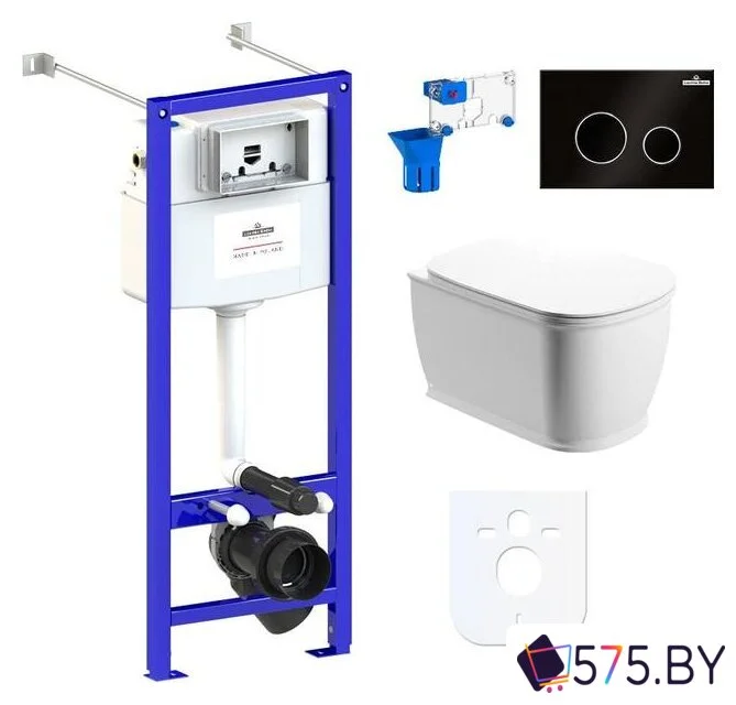 Унитаз подвесной Lavinia Boho Relfix Bell Pro Rimless 7 в 1 87050128 (черный пластик) в магазине 575.by