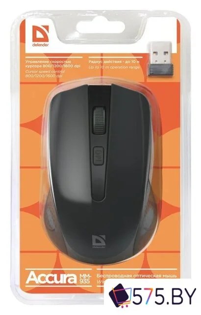Мышь Defender Accura MM-935 (черный) в магазине 575.by