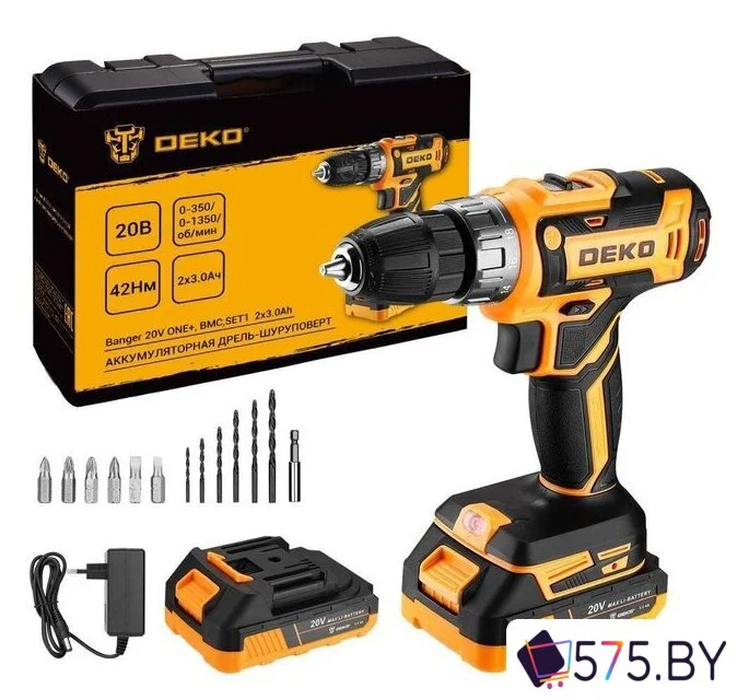 Дрель-шуруповерт Deko Banger 20V ONE+ 083-1109 (с 2-мя АКБ, кейс) в магазине 575.by