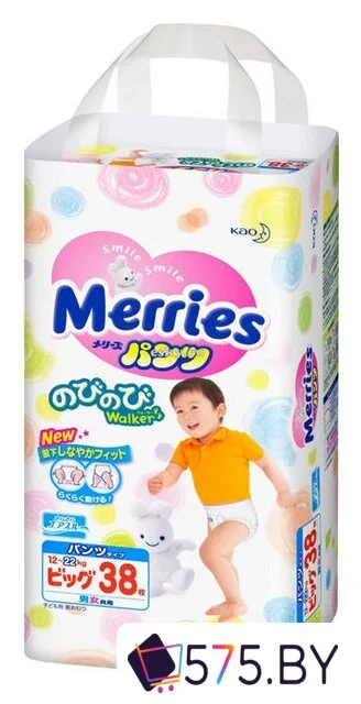 Трусики-подгузники Merries BIG (38 шт) в магазине 575.by