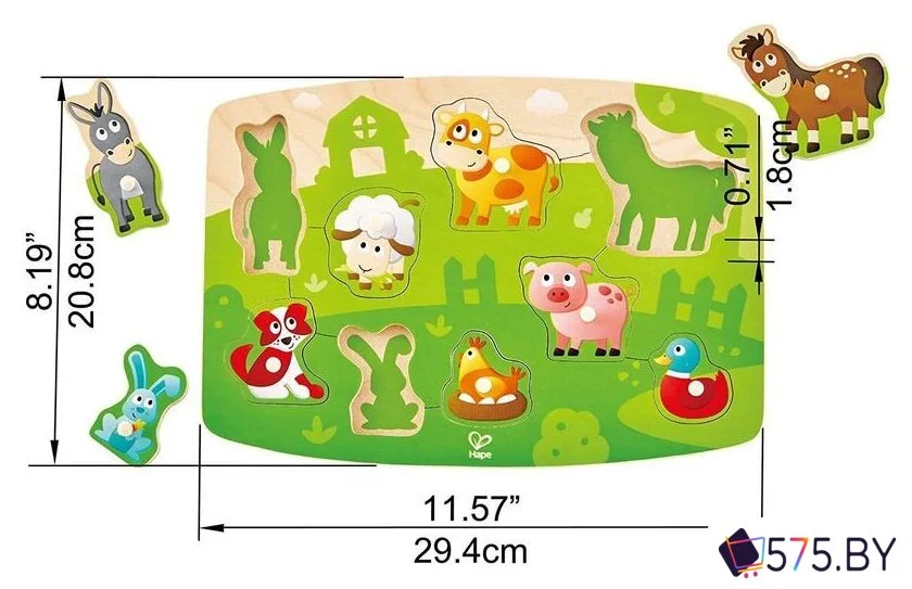 Мозаика/пазл Hape Ферма E1408 в магазине 575.by