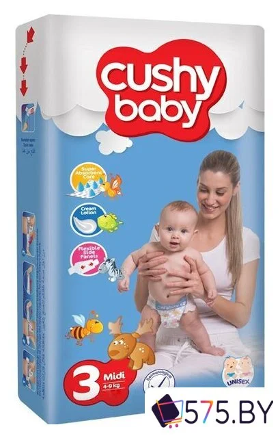 Подгузники Cushy Baby Midi 4-9 кг (70 шт) в магазине 575.by