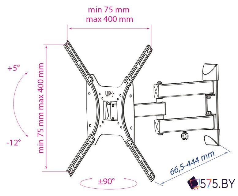 Кронштейн для телевизора Kromax OPTIMA-404 (черный) в магазине 575.by