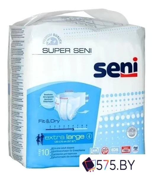 Подгузники для взрослых Seni Super Fit&Dry XL (10 шт) в магазине 575.by