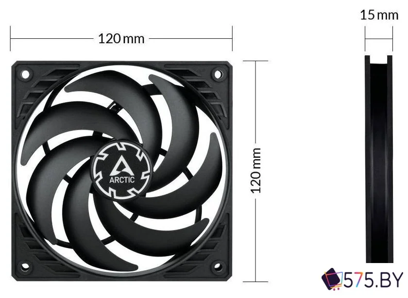 Комплект вентиляторов для корпуса Arctic P12 Slim PWM PST 3 PCS Value Pack ACFAN00275A в магазине 575.by