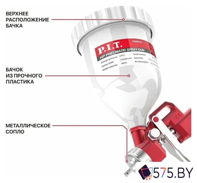 Краскопульт P.I.T. PSG600-A1 в магазине 575.by