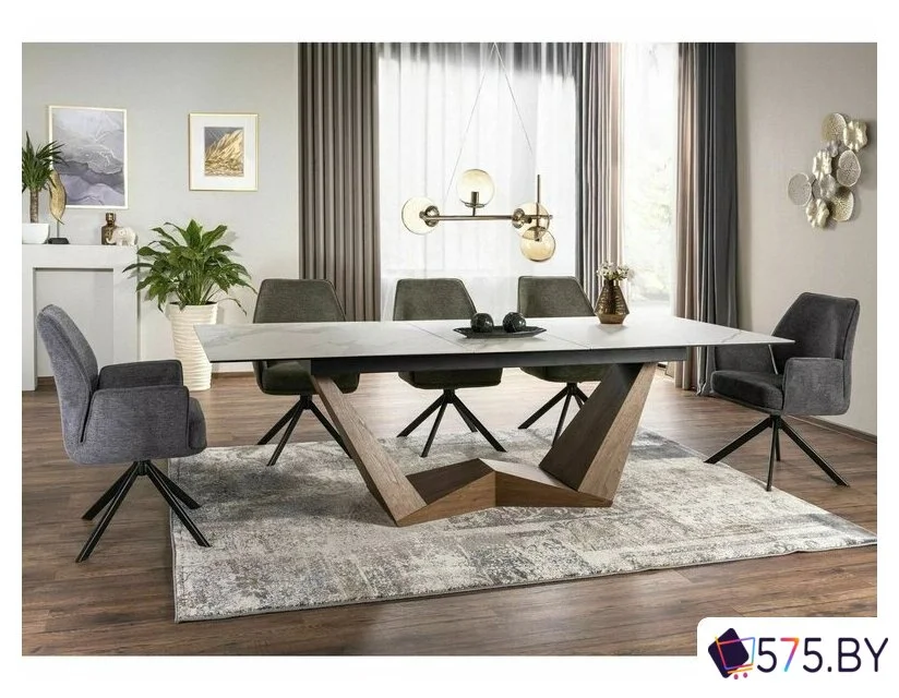 Стул с подлокотниками Signal Hugo Brego 77 (оливковый/черный) в магазине 575.by