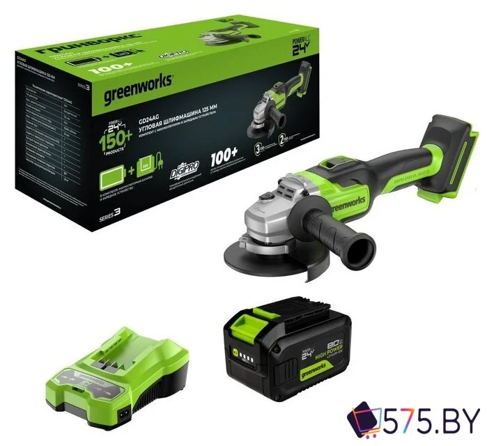 Угловая шлифмашина Greenworks GD24AG 3200207CUH (с 1-м АКБ) в магазине 575.by