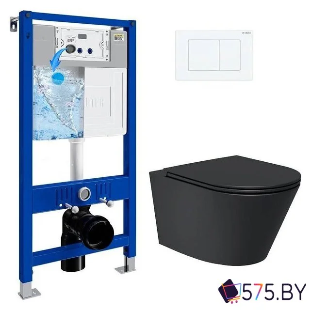 Унитаз подвесной Lauter Longer 2110822B + 21901002 (кнопка 219702J, белый) в магазине 575.by