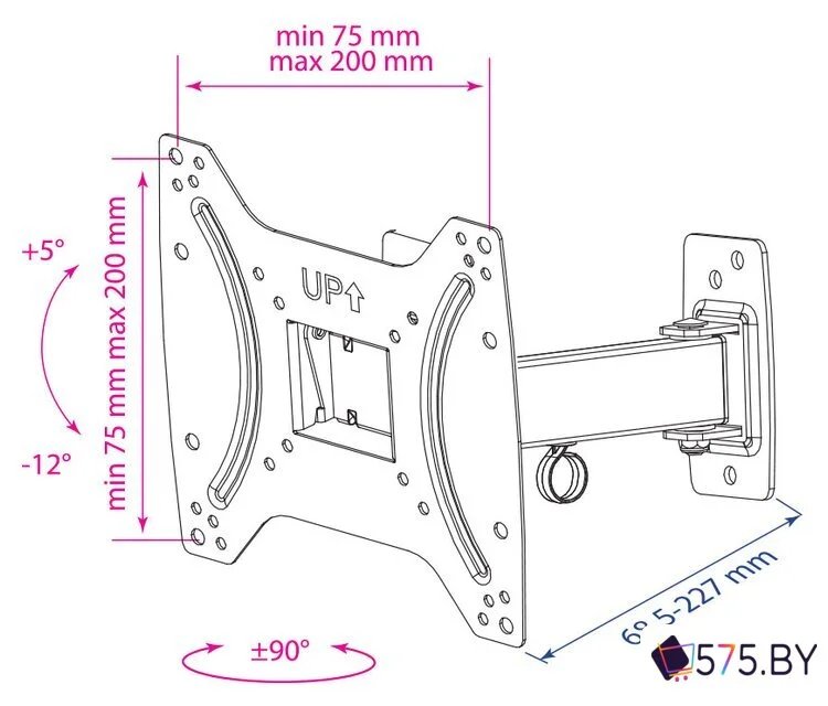 Кронштейн для телевизора Kromax OPTIMA-203 (черный) в магазине 575.by