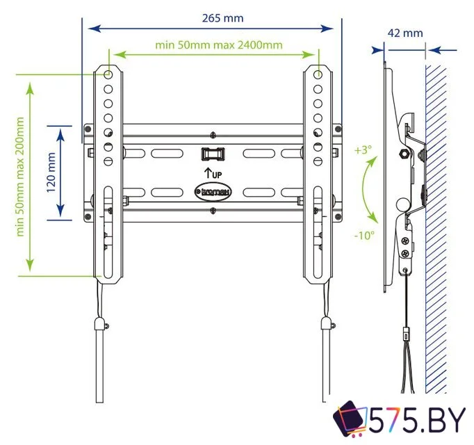 Кронштейн для телевизора Kromax FLAT-6 (черный) в магазине 575.by