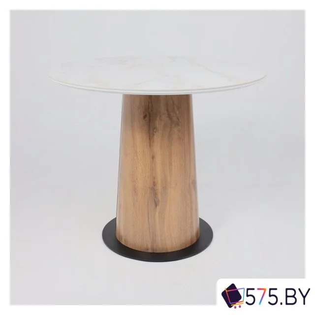Кухонный стол Lepremo AV 2317 МДФ+керамика 900 (белый глянцевый Carla Larkin/черный+HPL дуб вотан) в магазине 575.by