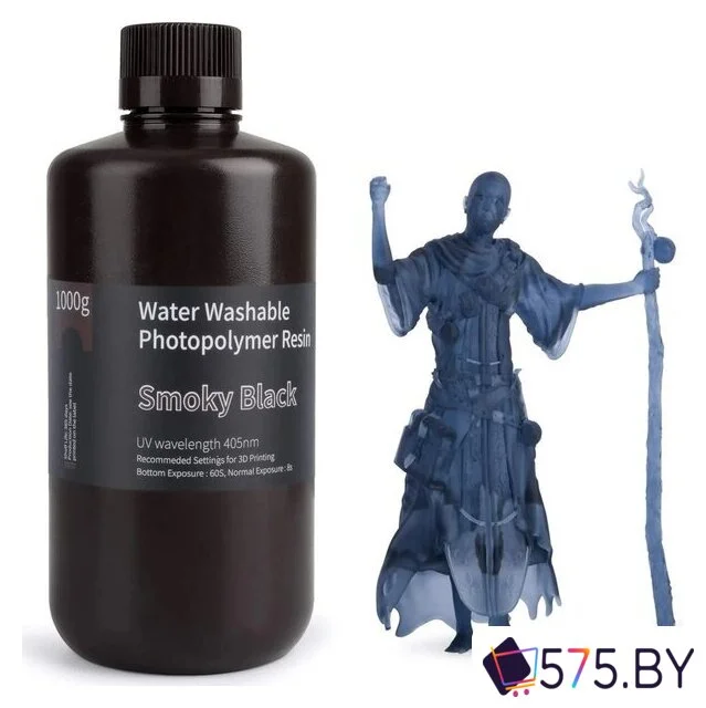 Фотополимер Elegoo Water Washable 1кг (черный дым) в магазине 575.by