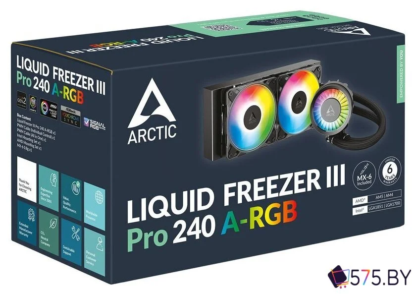 Система жидкостного охлаждения для процессора Arctic Liquid Freezer III Pro 240 A-RGB ACFRE00182A в магазине 575.by