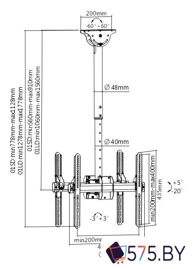 Кронштейн для телевизора Arm Media LCD-1750 в магазине 575.by