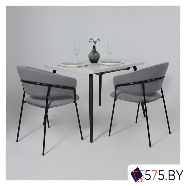 Стул с подлокотниками Алвест AV 433 (темно-серый бархат H-15/черный) в магазине 575.by