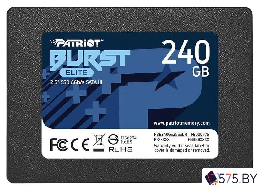 SSD Patriot Burst Elite 240GB PBE240GS25SSDR в магазине 575.by