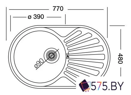Кухонная мойка Kromevye EX 159 D в магазине 575.by