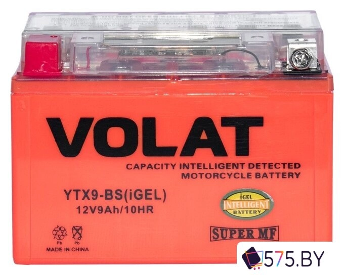 Мотоциклетный аккумулятор VOLAT YTX9-BS(iGEL) (9 А·ч) в магазине 575.by
