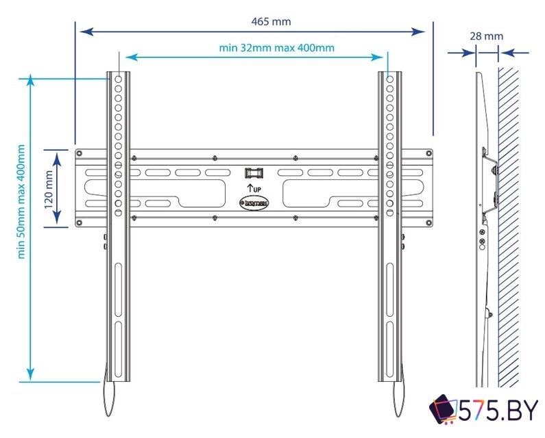 Кронштейн для телевизора Kromax FLAT-3 NEW (черный) в магазине 575.by