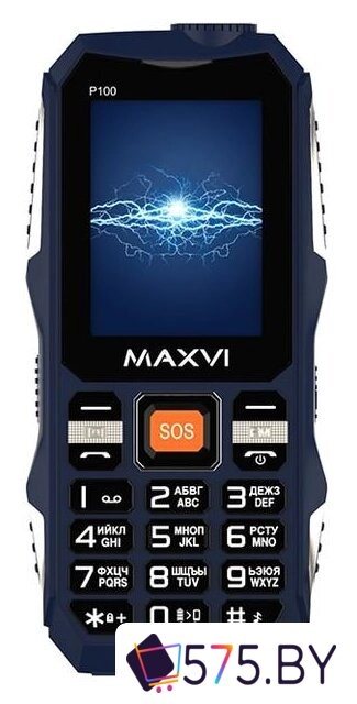 Кнопочный телефон Maxvi P100 (синий)