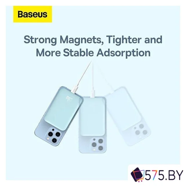 Внешний аккумулятор Baseus Magnetic Wireless PPCX020003 6000mAh (голубой) в магазине 575.by